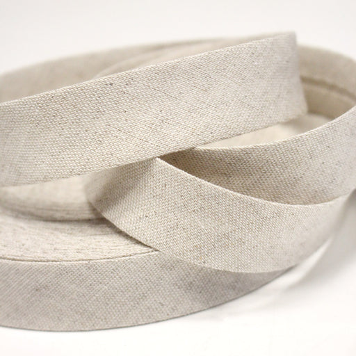 Biais de coton métis lin & coton, coloris naturel - Galette de 20 mètres - tissuspipi.com