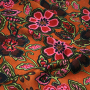 Tissu habillement satin velours, imprimé motif fleuri INDIENNES, nombreuses couleurs - tissuspipi.com