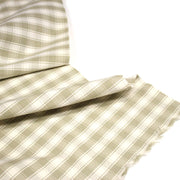 Tissu coton tissé carreaux écrus & blanc cassé - Fabrication française - tissuspipi.com