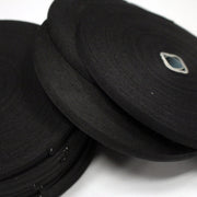 Ruban coton noir 6mm - Galette de 50 mètres - Fabrication française - tissuspipi.com