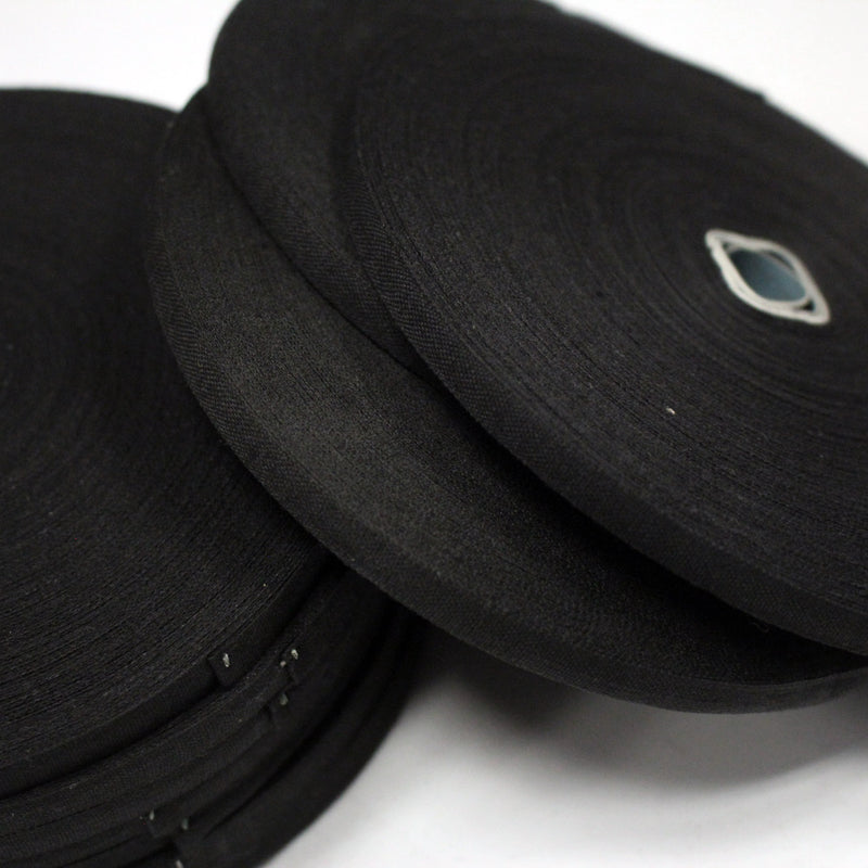 Ruban coton noir 6mm - Galette de 50 mètres - Fabrication française - tissuspipi.com