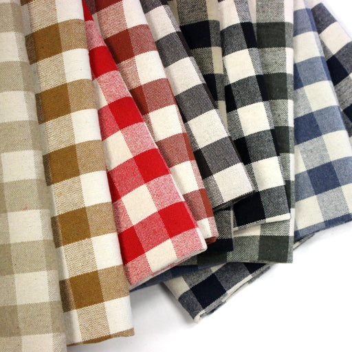 Tissu coton VICHY RUSTIQUE grands carreaux 25mm : nombreuses couleurs tendance ! - tissuspipi.com