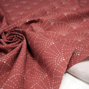 Tissu cotonnade motif japonais SASHIKO & SENSU – rouge & écru - tissuspipi.com