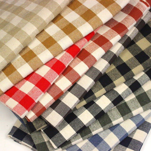 Tissu coton VICHY RUSTIQUE grands carreaux 25mm : nombreuses couleurs tendance ! - tissuspipi.com
