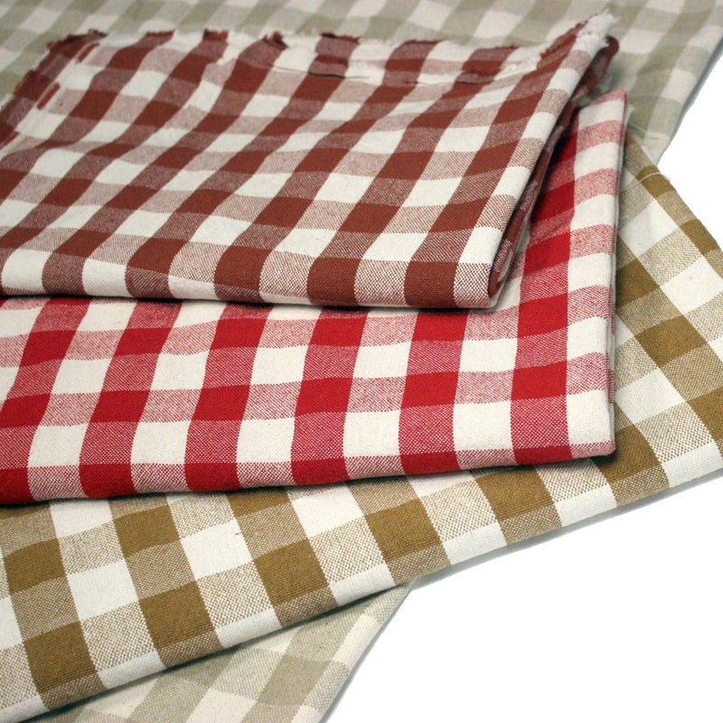 Tissu coton VICHY RUSTIQUE grands carreaux 25mm : nombreuses couleurs tendance ! - tissuspipi.com