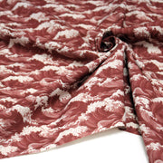 Tissu cotonnade motif de la vague d’HOKUSAI, rouge & écru - tissuspipi.com