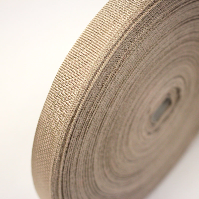 Ruban gros grain beige 14mm - Galette de 50 mètres - Fabrication française - tissuspipi.com