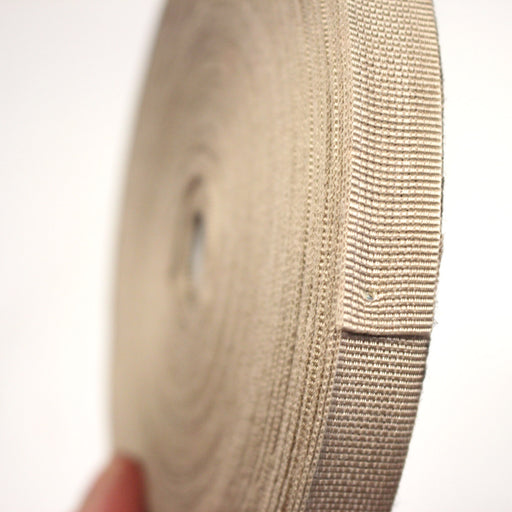 Ruban gros grain beige 14mm - Galette de 50 mètres - Fabrication française - tissuspipi.com
