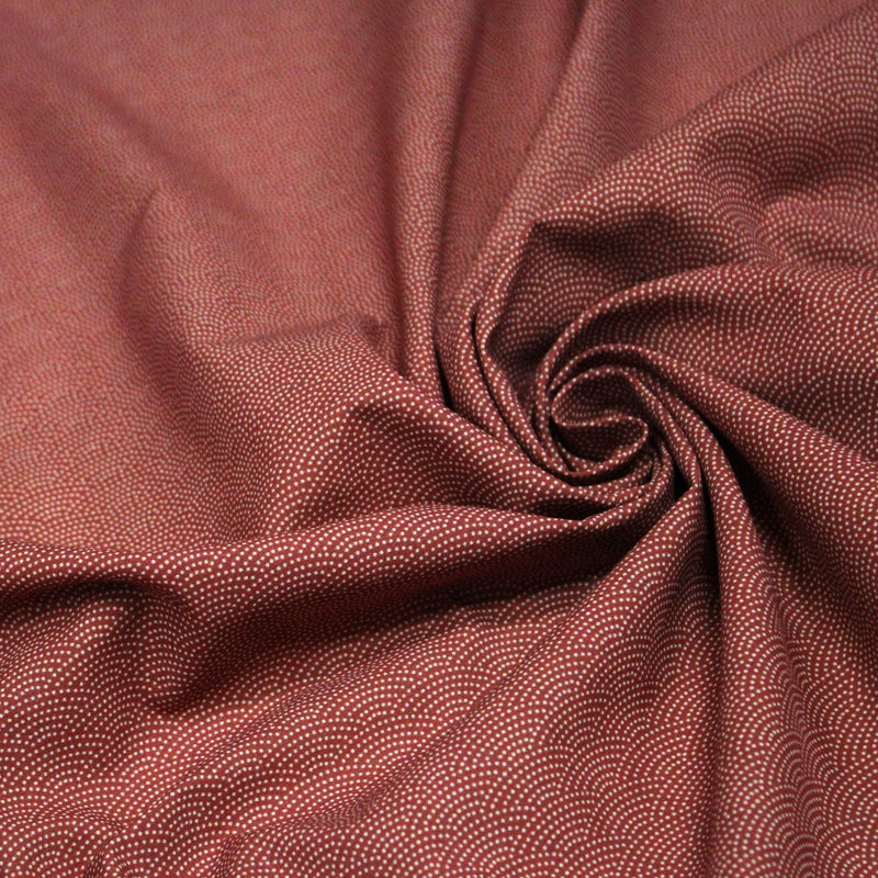 Tissu cotonnade motif japonais SEIGAIHA : écru/rouge et rouge/écru - COLLECTION JAPON ROUGE - tissuspipi.com