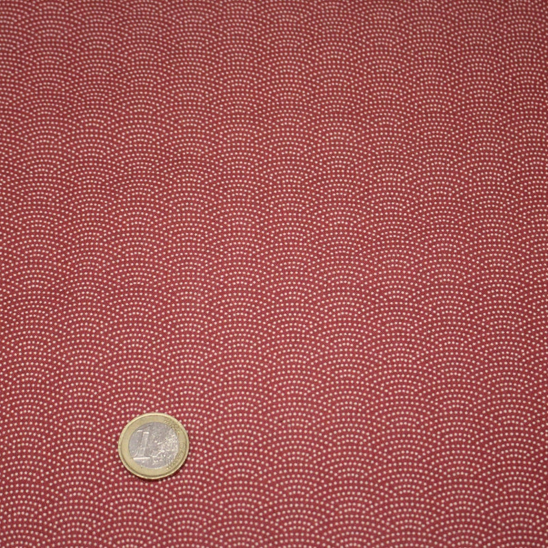 Tissu cotonnade motif japonais SEIGAIHA : écru/rouge et rouge/écru - COLLECTION JAPON ROUGE - tissuspipi.com