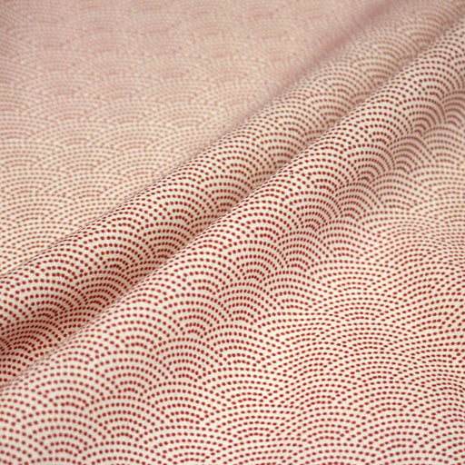 Tissu cotonnade motif japonais SEIGAIHA : écru/rouge et rouge/écru - COLLECTION JAPON ROUGE - tissuspipi.com