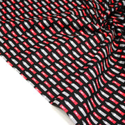 Tissu popeline de coton LONDON aux boîtes aux lettres mailbox rouges & Big Ben, fond noir - tissuspipi.com