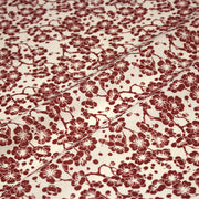 Tissu cotonnade motif japonais HANA aux fleurs de cerisier, tons écrus et rouges - tissuspipi.com