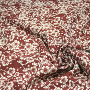 Tissu cotonnade motif japonais HANA aux fleurs de cerisier, tons écrus et rouges - tissuspipi.com