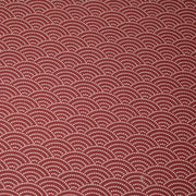 Tissu cotonnade motif japonais SEIGAIHA & POIS, écru fond rouge - tissuspipi.com