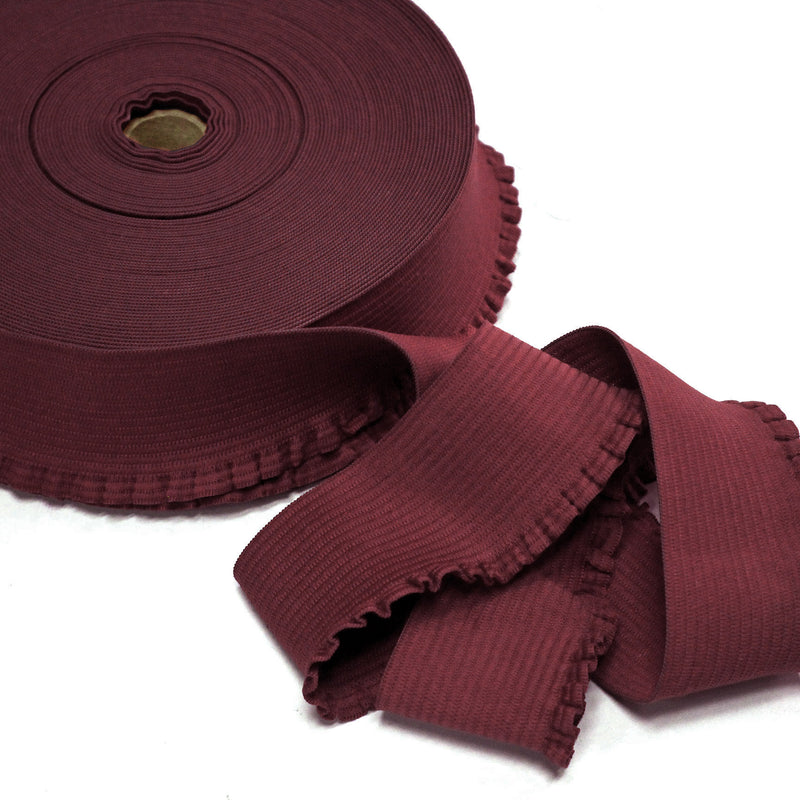 Ruban élastique jupe froufrou - Bord - côte pour jupe rouge bordeaux, 6cm - tissuspipi.com