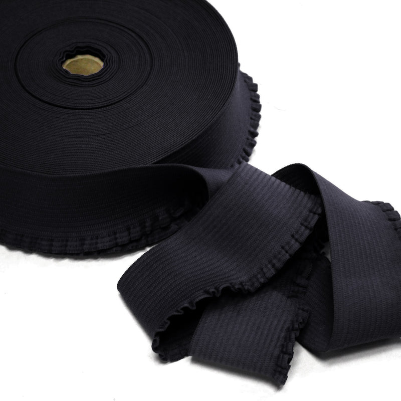 Ruban élastique jupe froufrou - Bord - côte pour jupe noir, 6cm - tissuspipi.com