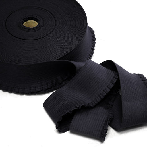 Ruban élastique jupe froufrou - Bord - côte pour jupe noir, 6cm - tissuspipi.com