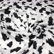 Tissu Velours imprimé motif VACHE noir et blanc - tissuspipi.com