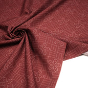 Tissu cotonnade motif japonais SASHIKO – tons rouge & écrus - tissuspipi.com