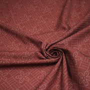 Tissu cotonnade motif japonais SASHIKO – tons rouge & écrus - tissuspipi.com