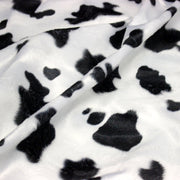 Tissu Velours imprimé motif VACHE noir et blanc - tissuspipi.com