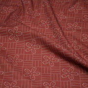 Tissu cotonnade motif japonais SASHIKO – tons rouge & écrus - tissuspipi.com