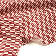 Tissu cotonnade motif japonais YAGASURI, flèches rouge & écrues - tissuspipi.com