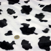 Tissu Velours imprimé motif VACHE noir et blanc - tissuspipi.com