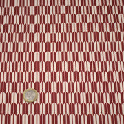 Tissu cotonnade motif japonais YAGASURI, flèches rouge & écrues - tissuspipi.com