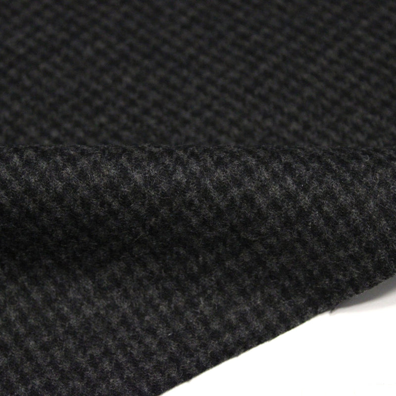 Tissu lainage faux-uni Pied de Poule noir & anthracite - Fabrication italienne - tissuspipi.com
