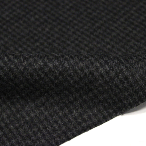 Tissu lainage faux-uni Pied de Poule noir & anthracite - Fabrication italienne - tissuspipi.com