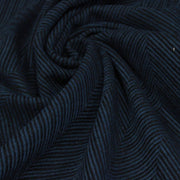 Tissu lainage faux-uni chevrons bleu canard & noir - Fabrication italienne - tissuspipi.com