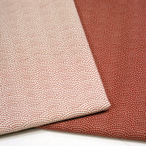 Tissu cotonnade motif japonais SEIGAIHA : écru/rouge et rouge/écru - COLLECTION JAPON ROUGE - tissuspipi.com