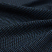 Tissu lainage faux-uni chevrons bleu canard & noir - Fabrication italienne - tissuspipi.com