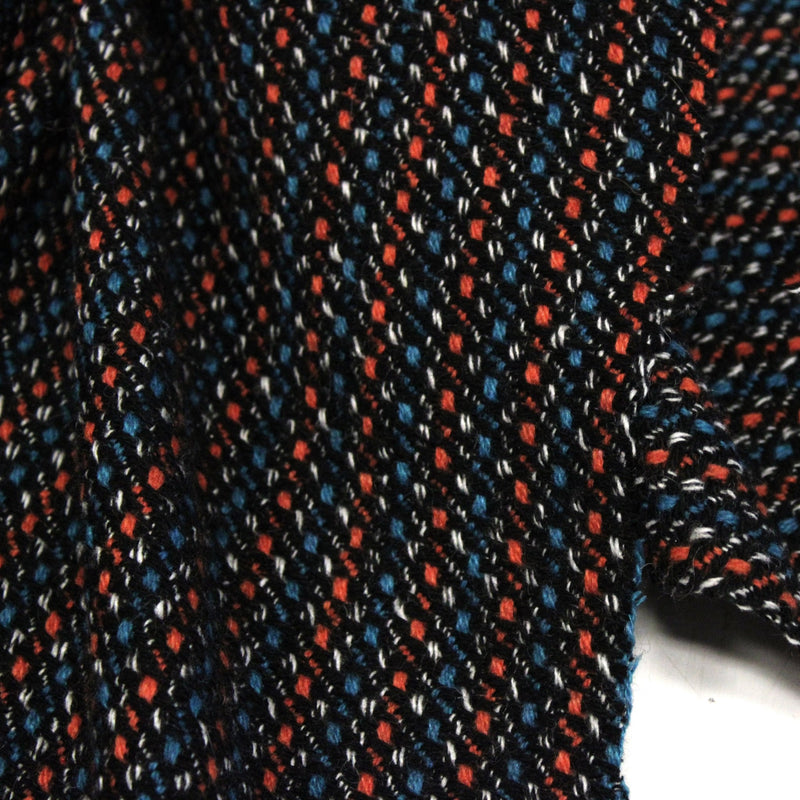 Tissu lainage faux-uni aux touches noires, corail, bleues, blanches - Fabrication italienne - tissuspipi.com