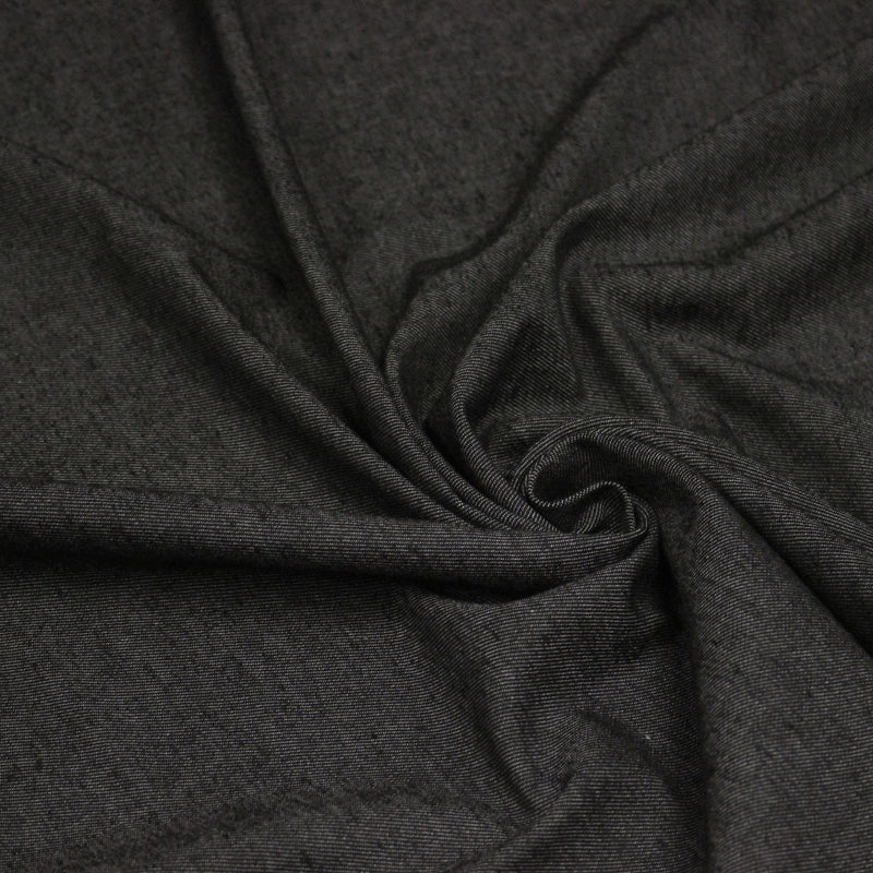 Tissu DENIM toile sergé noir, coton bio et coton recyclé - Matières recyclées - tissuspipi.com