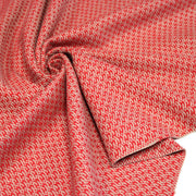 Tissu lainage faux-uni rouges et grège - Fabrication italienne - tissuspipi.com