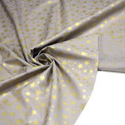 Tissu coton Noël, gris aux étoiles dorées - tissuspipi.com