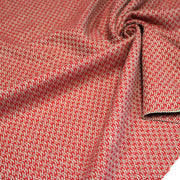 Tissu lainage faux-uni rouges et grège - Fabrication italienne - tissuspipi.com