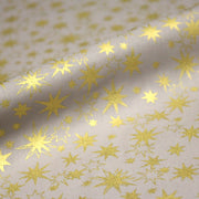 Tissu coton Noël, gris aux étoiles dorées - tissuspipi.com