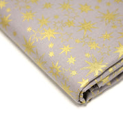 Tissu coton Noël, gris aux étoiles dorées - tissuspipi.com