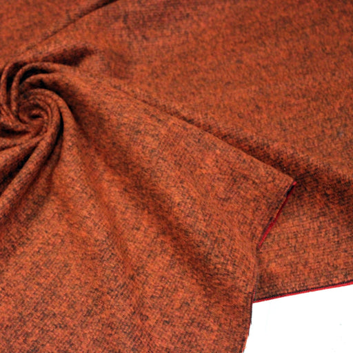 Tissu lainage faux-uni rouille - Fabrication italienne - tissuspipi.com