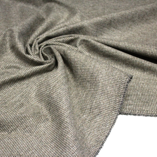 Tissu lainage faux - uni gris, vert kaki & blanc cassé, fin Pied de Poule - tissuspipi.com