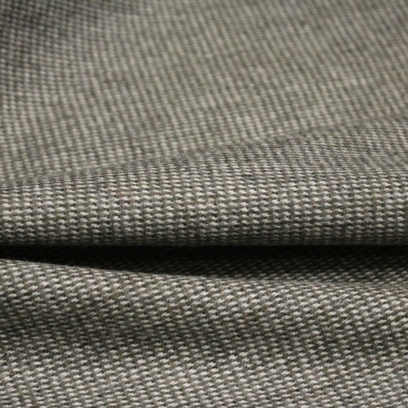 Tissu lainage faux - uni gris, vert kaki & blanc cassé, fin Pied de Poule - tissuspipi.com