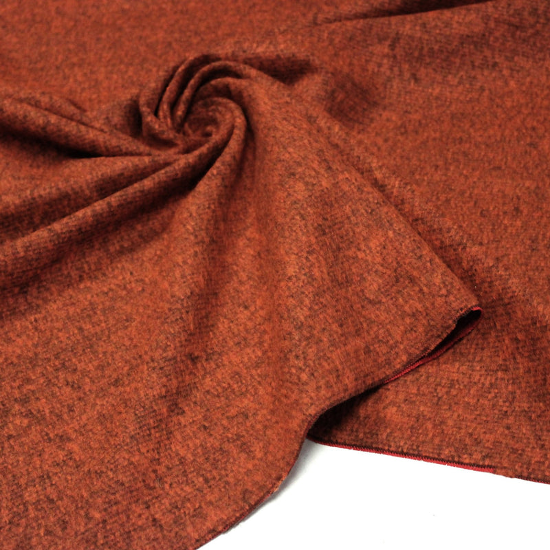 Tissu lainage faux-uni rouille - Fabrication italienne - tissuspipi.com