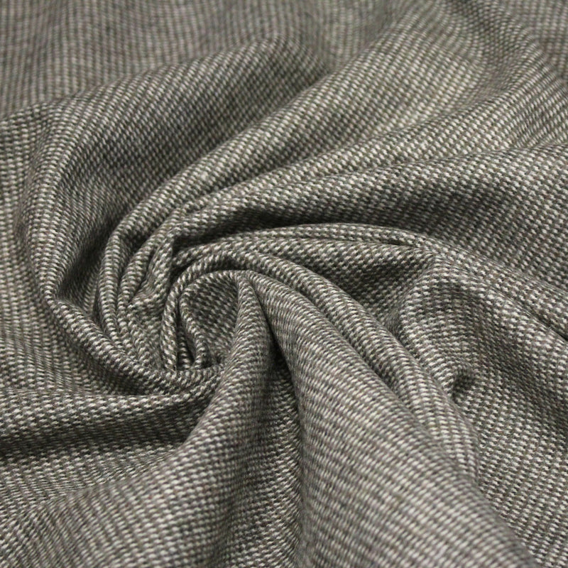Tissu lainage faux - uni gris, vert kaki & blanc cassé, fin Pied de Poule - tissuspipi.com