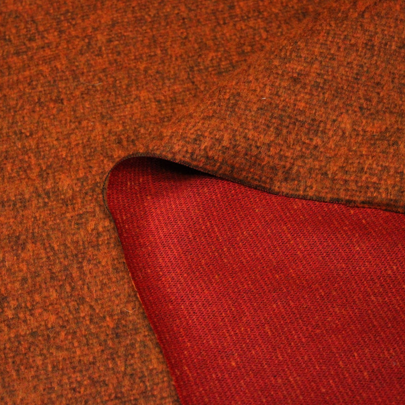 Tissu lainage faux-uni rouille - Fabrication italienne - tissuspipi.com
