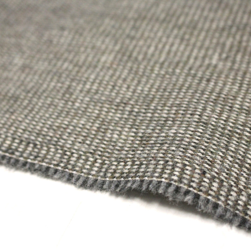 Tissu lainage faux - uni gris, vert kaki & blanc cassé, fin Pied de Poule - tissuspipi.com