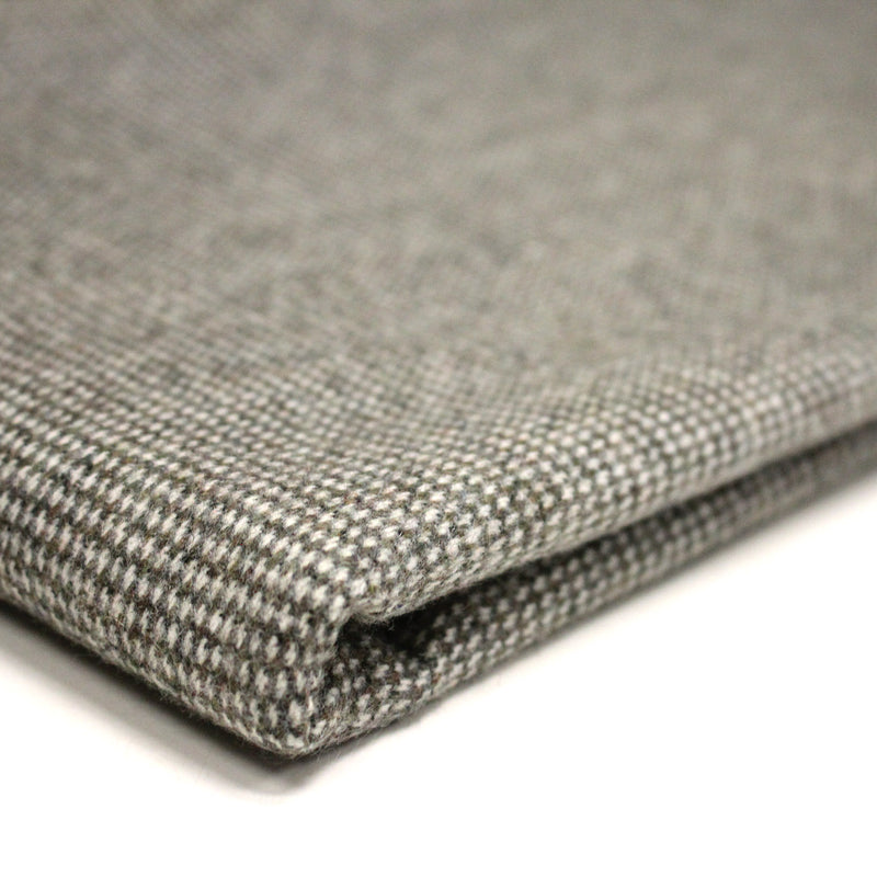 Tissu lainage faux - uni gris, vert kaki & blanc cassé, fin Pied de Poule - tissuspipi.com
